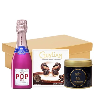 Pommery Pink POP Rose 20cl & Candle Gift Hamper